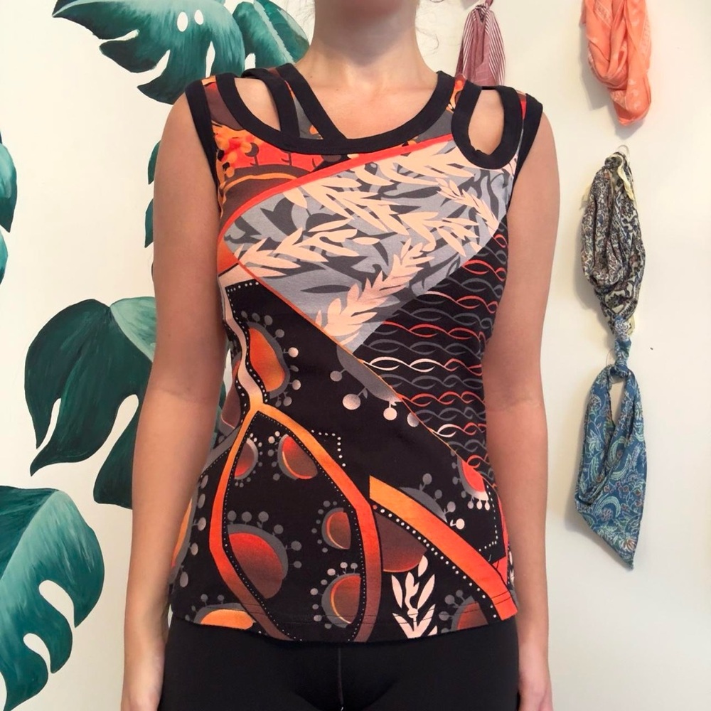 Custo Barcelona Multicolor Abstract Tank Top